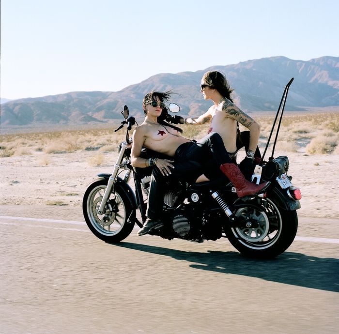 Girls on a motorcycle in Zhangjiakou