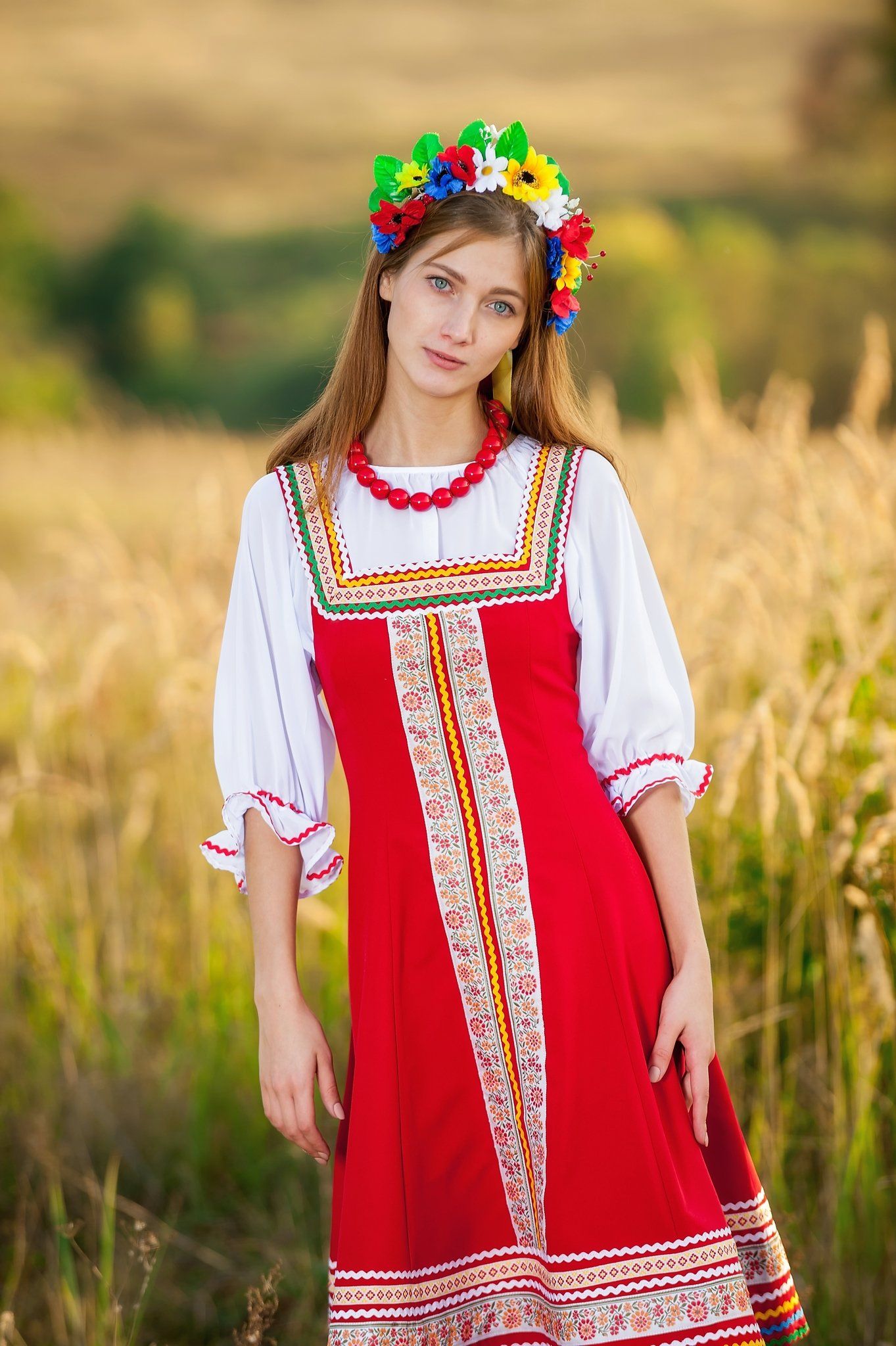 Women in Slavic costumes in Zhangjiakou